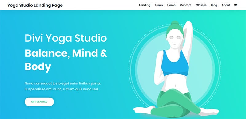 Divi WordPress Theme Yoga Studio Starter Site
